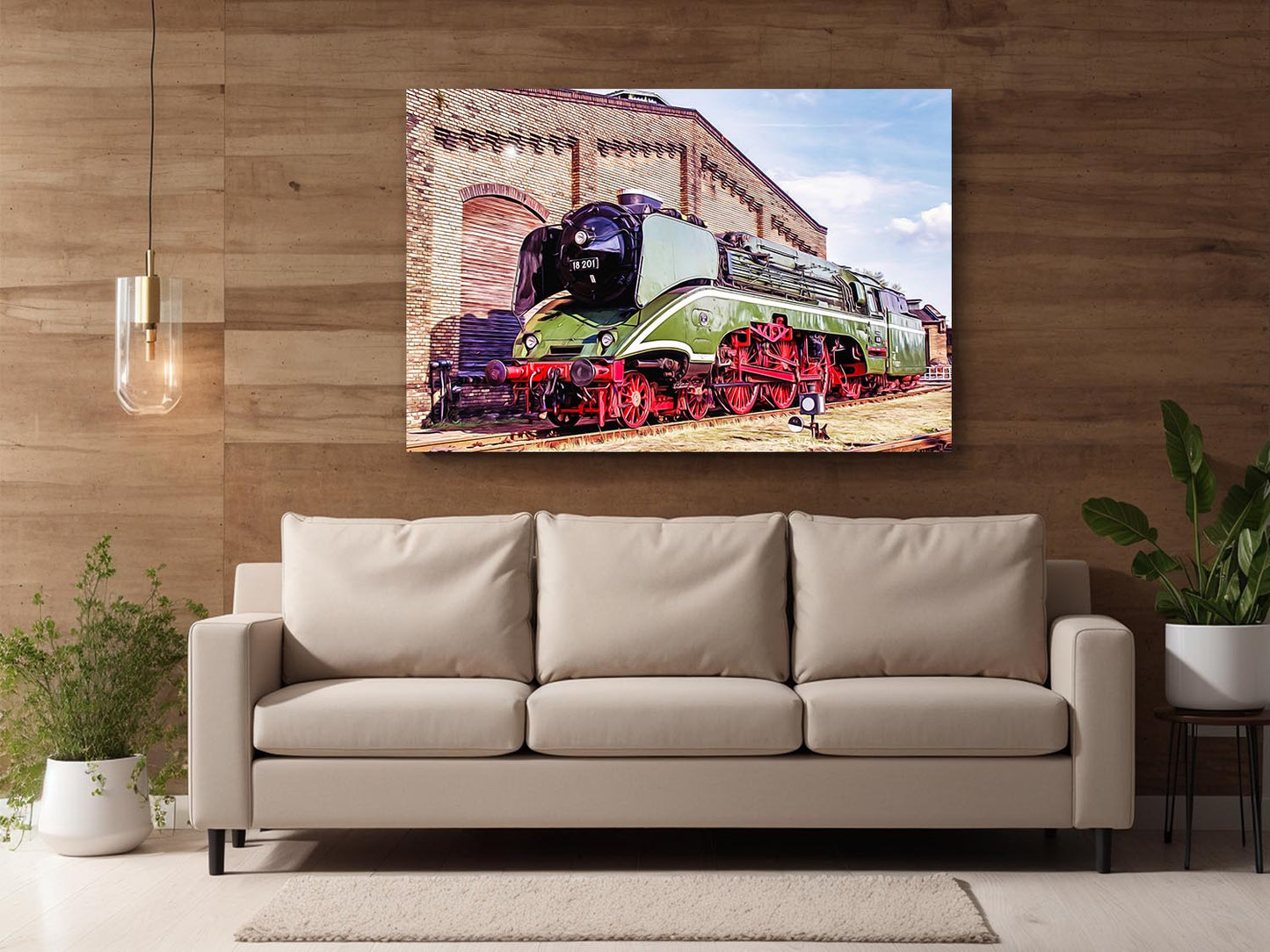 Dampflok BR 18 201 auf Leinwand, wie Ölgemälde, Digital Art, Eisenbahn