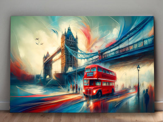 Lebendiges London, Tower Bridge, London Bus, Abstarkt